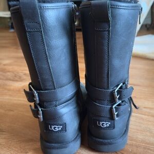 UGG Black Buckle Leather Boots